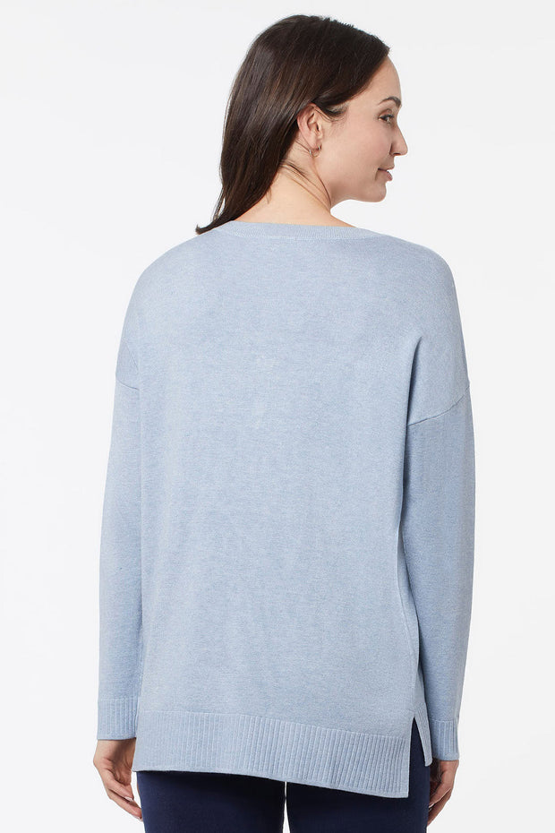 Dusty Blue Button Detail Sweater