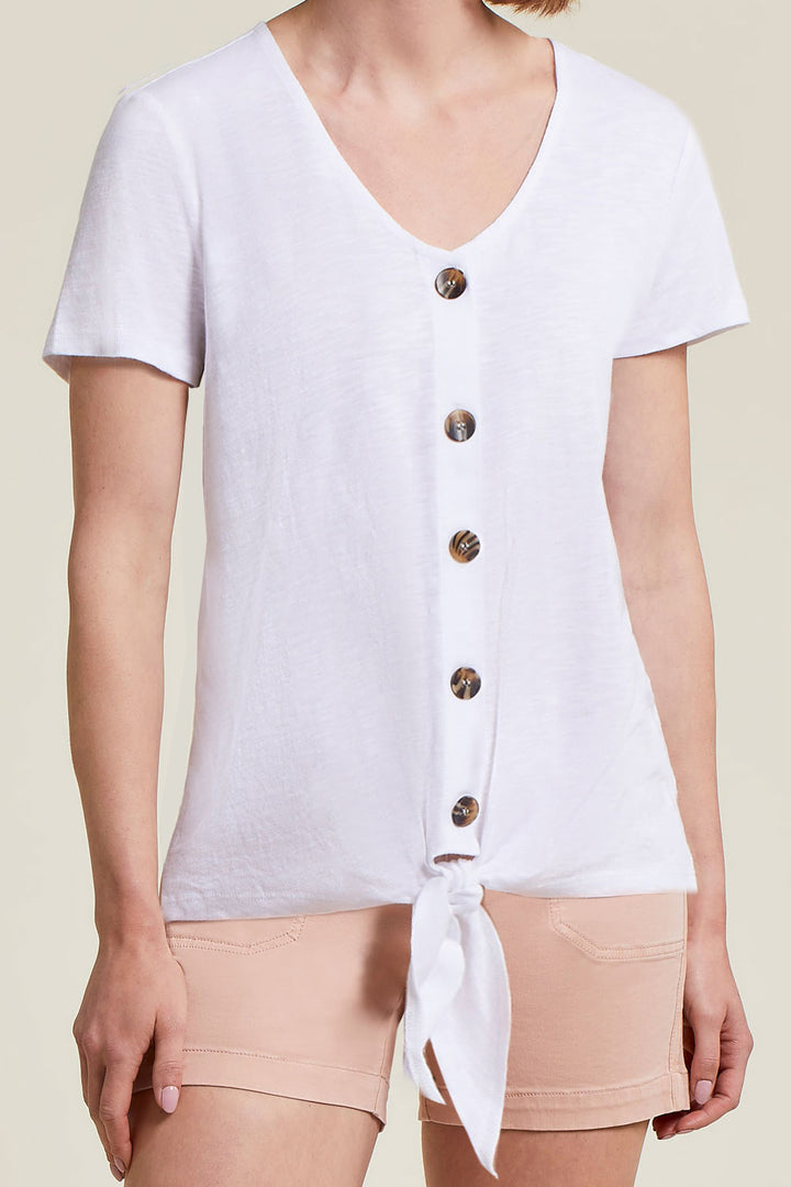 Button Knot Hem Top - Final Sale