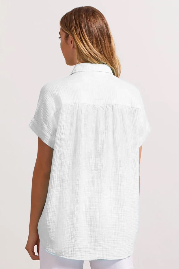 Oversized Cotton Gauze Camp Shirt
