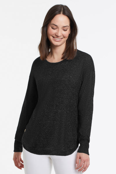 Fuzzy Knit Side Button Top