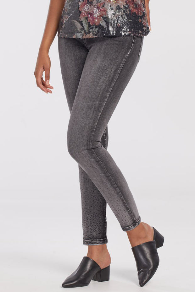 Stone Accent Ankle Jean - Final Sale